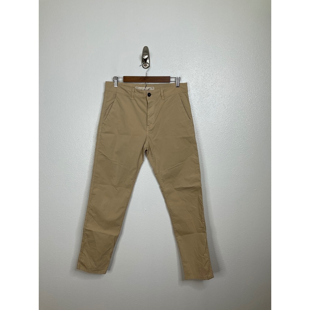 Haikure New York Gaba Aram Mens Khaki Chino Pants Size 33 Made in Italy Tan Slim